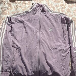 Adidas Lilac Track Jacket with White Stripes